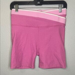 Beyond Yoga Spacedye In the Mix Biker Short Pink Bloom Heather Size Medium